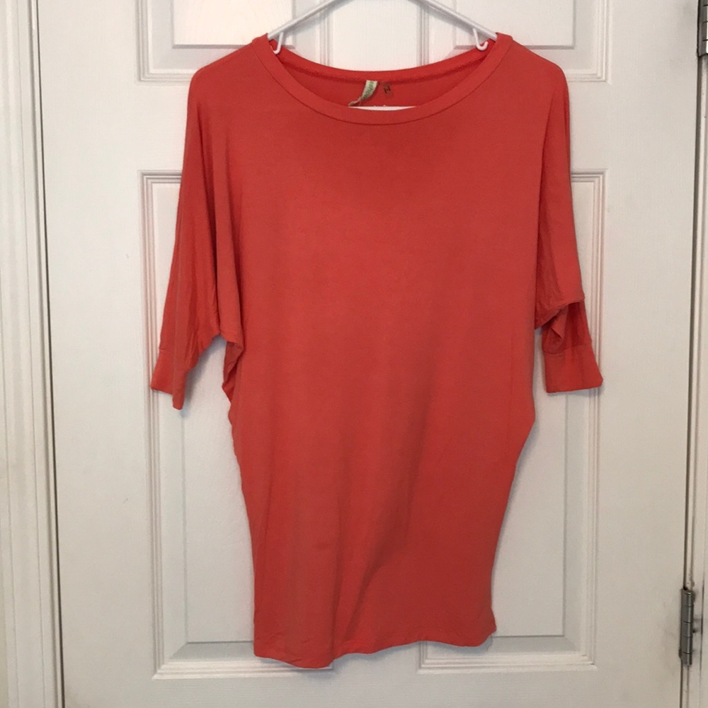 Dolman top coral